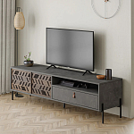 ТВ-тумба с раздвижными дверцами Mallin Metal TV Stand варинант исполнения - 2 | Loft Concept в Новосибирске