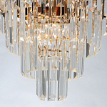 Люстра из черного металла с многоярусными подвесками из прозрачного хрусталя на золотой цепи Empire Black Chandelier Crystal варинант исполнения - 7 | Loft Concept в Новосибирске