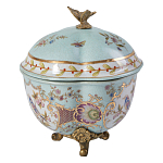 Шкатулка голубого цвета с цветочными орнаментами Blue Garden варинант исполнения - 2 | Loft Concept в Новосибирске