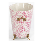 Кашпо из белого фарфора с розовым цветочным орнаментом Eden Garden варинант исполнения - 3 | Loft Concept в Новосибирске