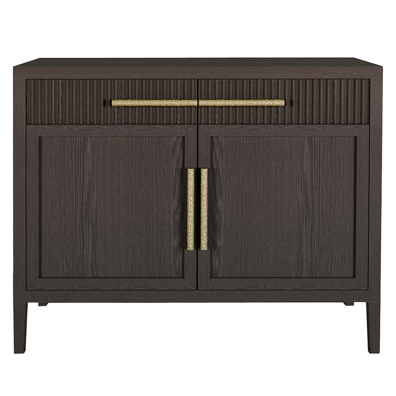 Буфет Primo с двумя ящиками и двумя фасадами шпон орех Темный дуб Золотой в Новосибирске | Loft Concept 