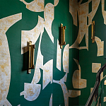 Обои ручная роспись в стиле Арт-деко Symphony Original colourway on Jade silk dupion варинант исполнения - 3 | Loft Concept в Новосибирске