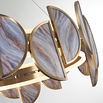 Люстра круглая с полукруглыми плафонами из искусственного алебастра в бронзовой оправе Marbella варинант исполнения - 4 | Loft Concept в Новосибирске