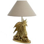 Настольная лампа с абажуром Дракон Golden Dragon Lamp Beige варинант исполнения - 1 | Loft Concept в Новосибирске