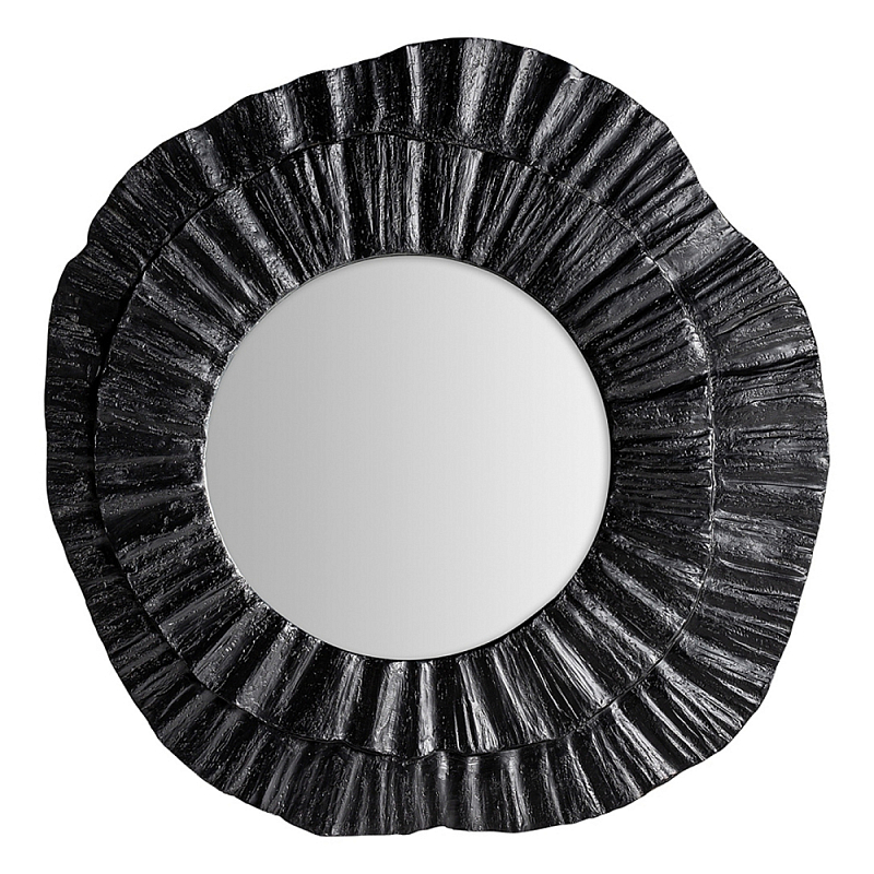 Зеркало в фактурной черной раме в современном стиле Black Maelstrom Черный в Новосибирске | Loft Concept 