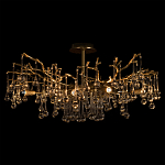 Потолочная люстра в виде ветвей деревьев золотого цвета с прозрачными подвесками-каплями Droplet Chandelier варинант исполнения - 2 | Loft Concept в Новосибирске