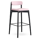 Барный стул из массива ясеня с обивкой из рогожки Elegant Ash Shape варинант исполнения - 1 | Loft Concept в Новосибирске