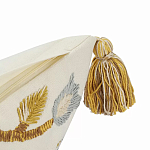 Чехол на подушку с кисточками и вышивкой птиц Ethnic mix Birds Square варинант исполнения - 3 | Loft Concept в Новосибирске