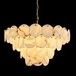 Люстра подвесная четырехъярусная с подвесками в форме дисков Cryptocrystalline Stone варинант исполнения - 2 | Loft Concept в Новосибирске