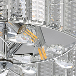 Люстра круглая на цепи цвета хром с прозрачными рельефными хрустальными пластинами Textured Glass Chandelier варинант исполнения - 4 | Loft Concept в Новосибирске