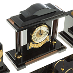 Настольный письменный набор с часами из природного камня обсидиана National Еmblem варинант исполнения - 4 | Loft Concept в Новосибирске