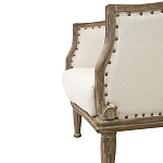 Кресло низкое с мягкой обивкой из льна на 4-х деревянных ножках Emile Armchair beige варинант исполнения - 4 | Loft Concept в Новосибирске