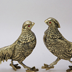 Статуэтка бронзовая пара Фазаны золотые Bronze Birds варинант исполнения - 3 | Loft Concept в Новосибирске