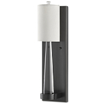 Бра на прозрачном штативе с тканевым абажуром в форме цилиндра Conciseness варинант исполнения - 3 | Loft Concept в Новосибирске