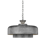 Подвесной светильник с массивным круглым стальным плафоном серого цвета в индустриальном стиле на цепи Feiss варинант исполнения - 1 | Loft Concept в Новосибирске