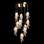 Люстра каскадная с 10-ю прозрачными плафонами Wave Line варинант исполнения - 3 | Loft Concept в Новосибирске