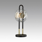 Настольная лампа черного цвета с круглым прозрачным стеклянным плафоном Virelia  варинант исполнения - 3 | Loft Concept в Новосибирске