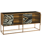 Дизайнерский комод с 4-мя дверцами в черно-золотых тонах Calista варинант исполнения - 2 | Loft Concept в Новосибирске