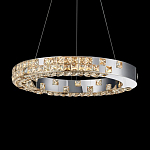 Люстра серебряная в форме кольца с мозаичным хрустальным оформлением Sparks of Crystal варинант исполнения - 2 | Loft Concept в Новосибирске