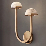 Бра с 2-мя мраморными плафонами на латунном корпусе Light Warm Light варинант исполнения - 4 | Loft Concept в Новосибирске