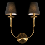 Бра с металлическим основанием бронзового цвета и 2-мя черными конусовидными абажурами Dignity варинант исполнения - 4 | Loft Concept в Новосибирске