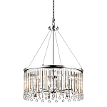 Люстра круглая цвета хром с вертикальными стеклянными трубками и круглыми подвесками Kichler варинант исполнения - 1 | Loft Concept в Новосибирске