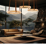 Люстра в форме обруча из натурального камня Minerals of Light варинант исполнения - 5 | Loft Concept в Новосибирске