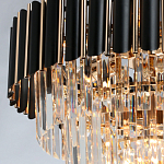 Люстра из черного металла с многоярусными подвесками из прозрачного хрусталя на золотой цепи Empire Black Chandelier Crystal варинант исполнения - 6 | Loft Concept в Новосибирске