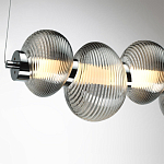 Подвесной светильник линейный с 7-ю рифлеными стеклянными шарами Marcelh Light варинант исполнения - 9 | Loft Concept в Новосибирске