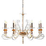 Люстра с 8-ю лампочками и изогнутыми прозрачными элементами из стекла Twisted Glass Candles Chandelier варинант исполнения - 1 | Loft Concept в Новосибирске