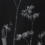 Обои ручная роспись Bamboo Argent on Pitch dyed silk варинант исполнения - 2 | Loft Concept в Новосибирске