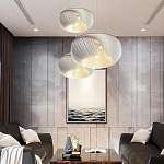 Подвесной светильник с белыми изящными декоративными лепестками Volumetric Petal Lamp варинант исполнения - 7 | Loft Concept в Новосибирске