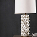 Настольная лампа покрытая лепестками белых цветов Fancy Calla Lily варинант исполнения - 3 | Loft Concept в Новосибирске