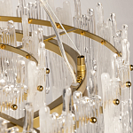 Люстра круглая с прозрачными стержнями разной длины Textured Glass Chandelier варинант исполнения - 10 | Loft Concept в Новосибирске