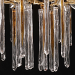 Люстра подвесная золотого цвета с разветвленными ветвями и прозрачными стеклянными подвесками Droplet Chandelier варинант исполнения - 7 | Loft Concept в Новосибирске