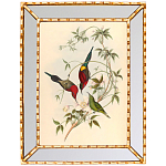 Постер с изображением птиц и цветов в зеркальной раме Blooming Birds Poster варинант исполнения - 2 | Loft Concept в Новосибирске