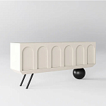 Дизайнерский комод с фактурным фасадом и чёрной ножкой в форме шара Samanta варинант исполнения - 1 | Loft Concept в Новосибирске