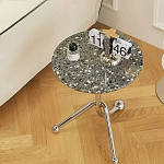 Дизайнерский журнальный стол с круглой столешницей на изогнутых стальных ножках Obafaby варинант исполнения - 2 | Loft Concept в Новосибирске