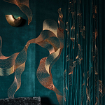 Обои с вышивкой ручной работы Plume Original colourway on velvet варинант исполнения - 1 | Loft Concept в Новосибирске