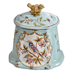 Шкатулка голубого цвета с рисунком и состаренным эффектом Eden Garden варинант исполнения - 2 | Loft Concept в Новосибирске