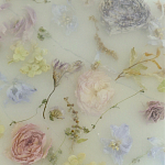 Круглый поднос из эпоксидной смолы с цветами белый Epoxy Resin Flowers Tray White варинант исполнения - 2 | Loft Concept в Новосибирске