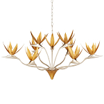 Люстра с плафонами в виде цветов Golden Bird of Paradise варинант исполнения - 3 | Loft Concept в Новосибирске