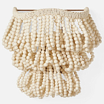 Настенный светильник с подвесками из деревянных бусин молочного цвета Wooden Beads Wall Lamp варинант исполнения - 4 | Loft Concept в Новосибирске