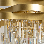 Люстра цвета матового золота с металлическими лентами и длинными прозрачными подвесками Gilded Waves варинант исполнения - 4 | Loft Concept в Новосибирске