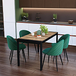 Стол обеденный раздвижной с прямоугольной столешницей на четырех черных ножках Blair варинант исполнения - 9 | Loft Concept в Новосибирске