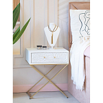 Приставной столик с выдвижным ящиком  White Table Carved Pattern варинант исполнения - 8 | Loft Concept в Новосибирске