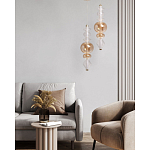 Подвесной светильник с вертикальной композицией из прозрачных и янтарных стеклянных шаров и ромбов Gabriel Scott Luna варинант исполнения - 11 | Loft Concept в Новосибирске