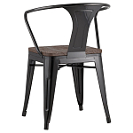 Черный глянцевый стул с сиденьем из натурального дерева TOLIX варинант исполнения - 5 | Loft Concept в Новосибирске