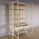 Витрина Primo со стеклянными фасадами и 2 ящиками Светлый дуб варинант исполнения - 3 | Loft Concept в Новосибирске