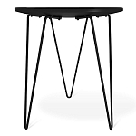 Стол журнальный c круглой столешницей из стекла серого цвета Gray and Gold Marble варинант исполнения - 4 | Loft Concept в Новосибирске